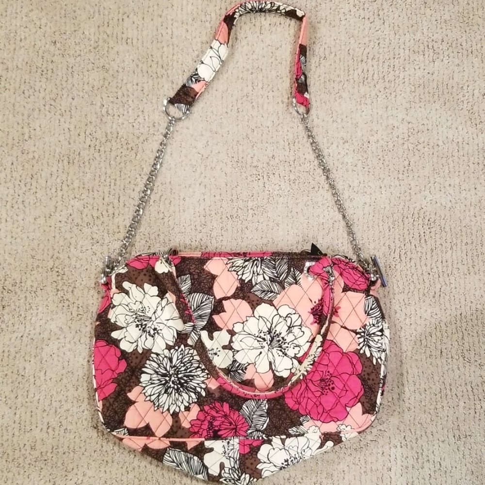 Vera Bradley Shoulder Purse in Mocha Rouge Pattern